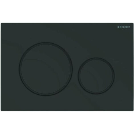 Plaque de commande WC noir mat laqué Sigma 20 – Déclenchement frontal double touche – Compatible réservoirs Geberit – Dimensions 246x164x12mm - Sigma20