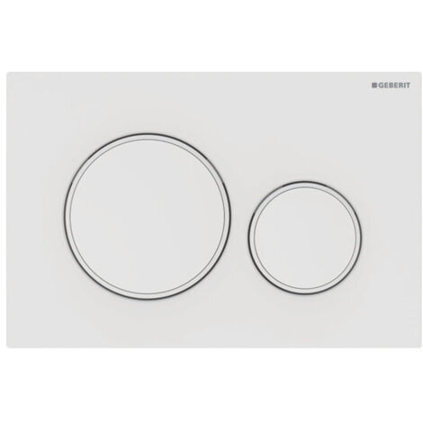 Plaque de déclenchement Geberit Sigma20 pour rinçage double touche: blanc mat laqué, revêtement facile à nettoyer, blanc (115.882.01.1)