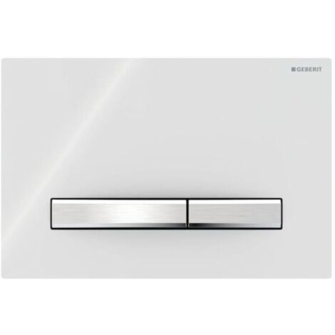 Plaque de commande Geberit Sigma50, rinçage double touche, blanche et chrome