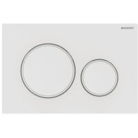 Geberit – Plaque de commande WC Sigma20 – Blanc mat laqué – Revêtement facile à nettoyer – Dimensions 24.6x16.4x1.2cm