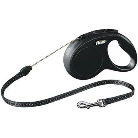 TRIXIE flexi New CLASSIC, ausziehbare Leine, M, 5 m, Schwarz, Hund