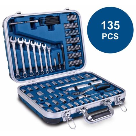 Malette a outils de 135 pieces - SCHAPPACH - TB170 - Outils en acier chrome vanadium - Mallette verrouillable (1/5)
