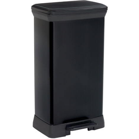 Curver Pedalabfallbehälter 50 L Schwarz rechteckiges Design