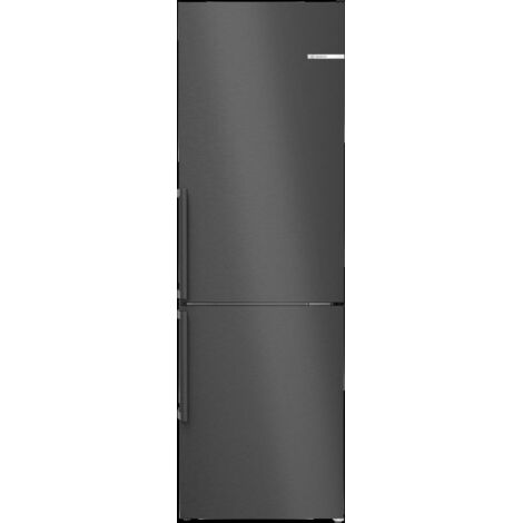 Bosch Serie 4, Freistehende Kühl-Gefrier-Kombination mit Gefrierbereich unten, 186 x 60 cm, Edelstahl schwarz, KGN36VXCT