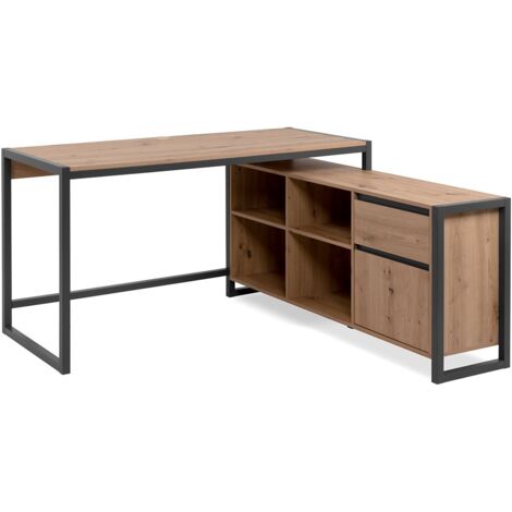 Bureau d'angle réversible Denver - Panneaux de particules - Coloris chene artisan, anthracite - 139 x 75 x 142 cm (1/5)