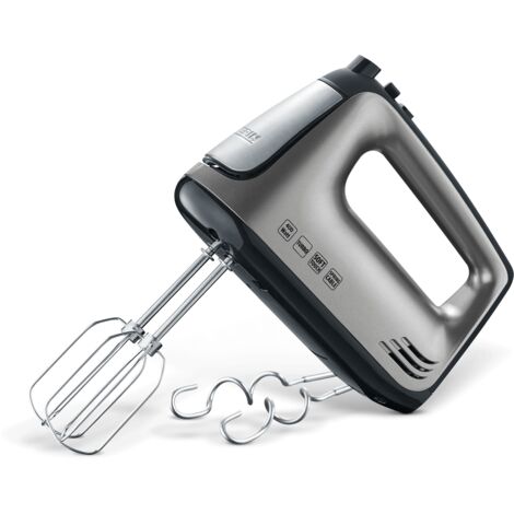 Batteur électrique - SEVERIN - HM3832 - 400 W - 2 fouets + 2 crochets a pétrir - 5 vitesses + turbo - Noir / Inox (1/4)