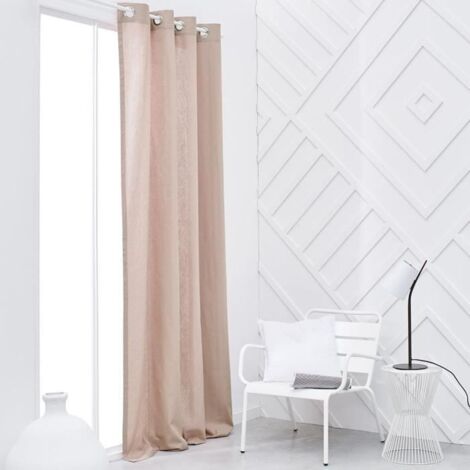 Rideau a oeillets TODAY - 140x240cm - 100% Coton - Rose (1/3)