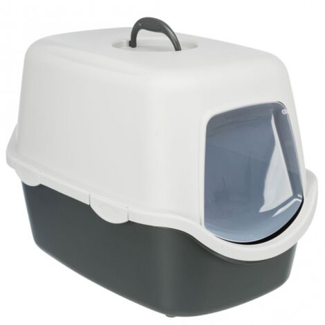 Trixie Katzentoilette Vico mit Haube dunkelgrau/hellgrau 40 x 40 x 56 cm