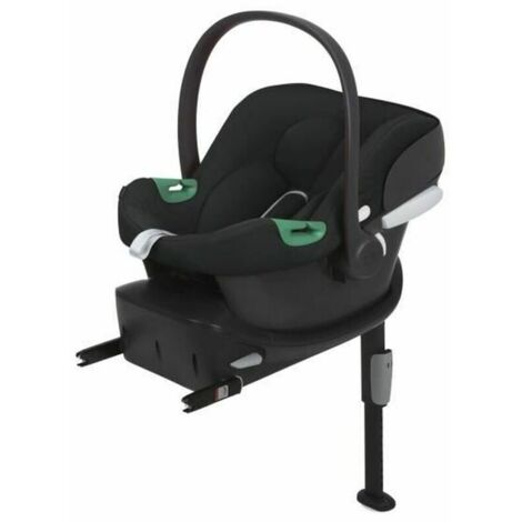 CYBEX Babyschale Aton B2 i-Size mit Base One, Von Geburt bis ca. 24 Monate, Max. 13 kg, Inkl. ISOFIX-Basis und Neugeboreneneinsatz, Kompatibel mit SensorSafe, Volcano Black