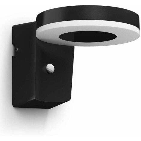 Solarbetriebene led-wandleuchte mit sensor philips zonal 1w 3000k schwarz - 26576900