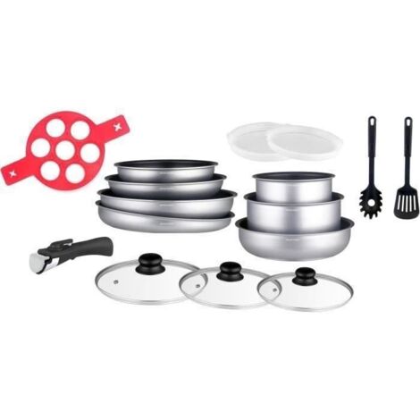 Batterie de cuisine Arthur Martin AM3950 16 pieces - Aluminium - Poignée amovible - Tous feux dont induction (1/5)