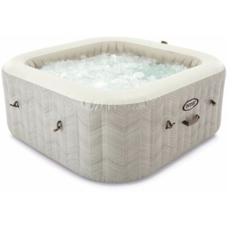 Intex aufblasbarer Whirlpool "PureSpa Chevron Deluxe Square", 196 x 196 x 71 cm