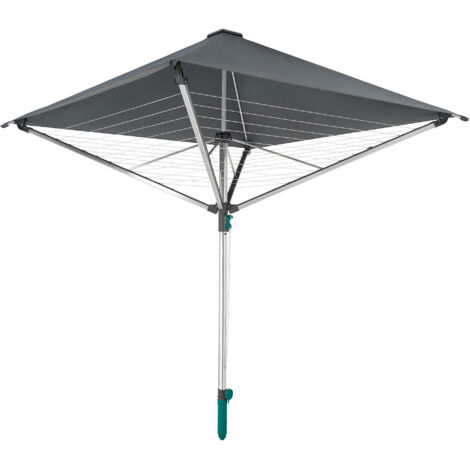 LEIFHEIT 82100 Sechoir parapluie LinoProtect 400, etendoir parapluie avec toit etanche, sechoir jardin inclus douille de sol (1/10)