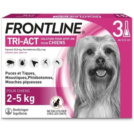 FRONTLINE TRI-ACT HUND - ANTI-FLOH UND ANTI-ZECKE FÜR HUNDE - 5-10KG - 3 PIPETTEN 14162