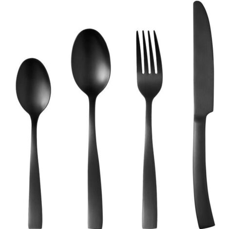 Ménageres - ARTHUR MARTIN - AM5136 - 24 pieces - Acier inoxydable - Finition noir (1/5)