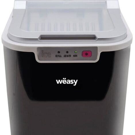 WEASY Eiswürfelmaschine - KW12 - Bis zu 12 kg Eiswürfel pro Tag - 7 bis 12 Minuten Produktionszeit - Schwarz