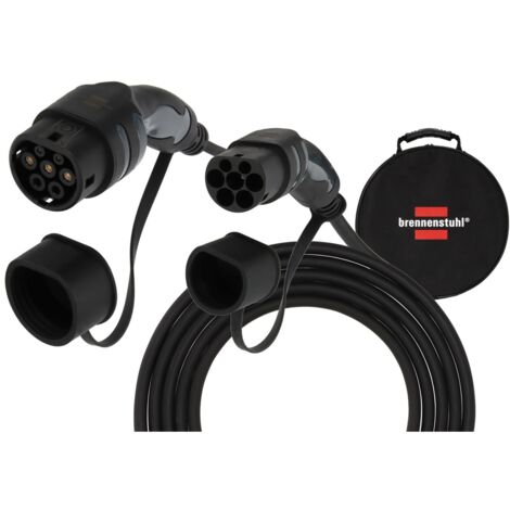 Câble de recharge EV type 2 - BRENNENSTUHL - 1384000030 - L.7m 22kW noir IP55 (1/5)