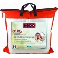 DODO Lot de 2 Oreillers Anti-Acariens Belle Nuit 60x60 cm blanc