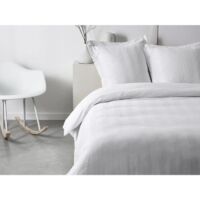 Kauf-unique - Bettwäsche Perkal CHAUMONT 220x240cm + 2 Kissenbezüge 63x63cm - Weiß