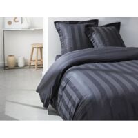 Kauf-unique - Bettwäsche Perkal CHAUMONT 240x260cm + 2 Kissenbezüge 63x63cm - Taupe