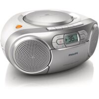 PHILIPS AZ 127/12 Radio CD - 2 x 1 W Puissance - CD, K7 - Platine cassette - Silver