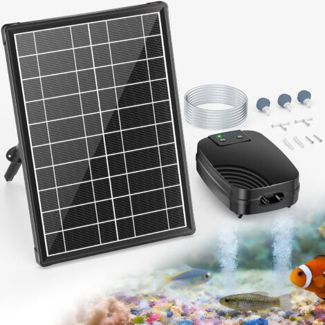 POPOSOAP 8W Solar-Teichbelüfter mit 4400mAh Akku - 24 Stunden kontinuierliche Sauerstoffpumpe - 3 Betriebsmodi & 83L/H Luftdurchsatz - Professioneller Solar-Sauerstoffgenerator für Fischteiche und Aqu