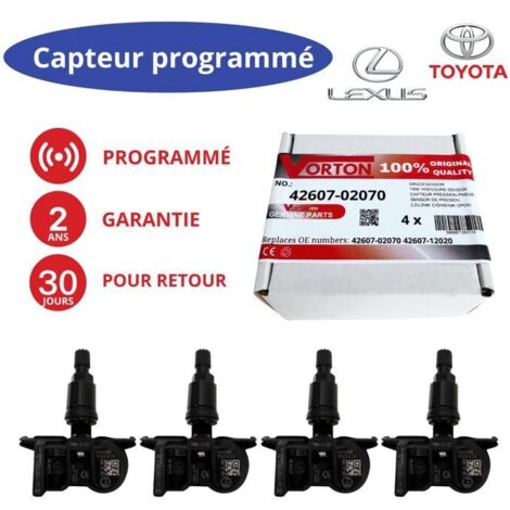 Sensor de presión de neumáticos TPMS - PMV-E100 (42607-02070) - 433MHz - Preprogramado Toyota/Lexus - Válvula de rueda negra (1/5)