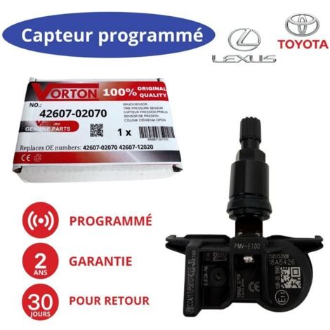 TPMS Pressure Sensor - PMV-E100 - 433MHz - Preprogrammed - Black - Compatible with Toyota/Lexus (1/5)