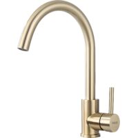 ONECE Grifo de Cocina Oro con Rotación de 360°, Grifería para Fregadero con Ángulo de Caño de Agua Cómodo, Mezclador Monomando Dorado Función Frío y Caliente, Aireador Extraíble