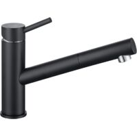 ONECE Rubinetto da Cucina Nero, Miscelatore Cucina con Doccetta Estraibile, Rubinetti Monocomando per Lavello Girevole a 150 °, Acciaio Inox 304, Acqua Fredda e Calda, Aeratore Rimovibile