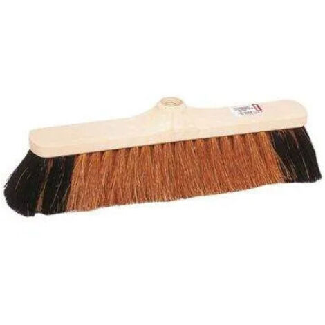 Balai Coco Naturel 38 cm - Renfort Moustache - Monture PP Façon Hetre - Douille a Vis - Interieur & Exterieur (1/3)
