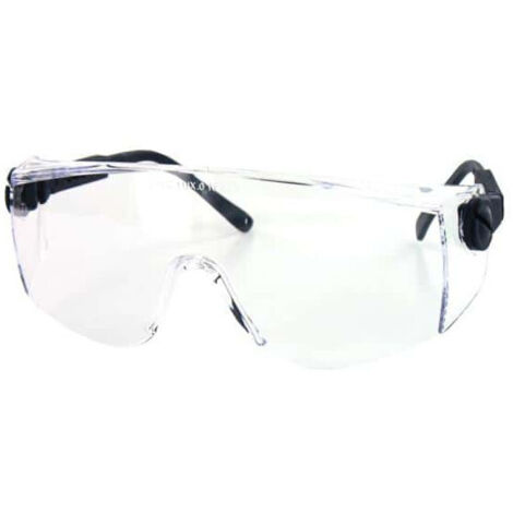 Lunettes de Securite Incolores Anti-Rayures Polycarbonate - Protection Laterale Monobloc - Branches Reglables - EN166 - BTP Industrie Bricolage (1/2)