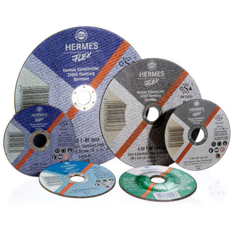 Disque a Tronçonner Metal Hermes-Flex - Grain 36 - 125x2,5x22,23 mm - Coupe Acier - Norme EN 12413 - Lot de 25 (1/2)