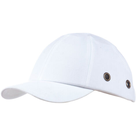 Casquette Anti-Heurt Blanche SINGER HG913W - Coque ABS - Style Baseball - Aerations - Reglage Velcro - Norme EN 812