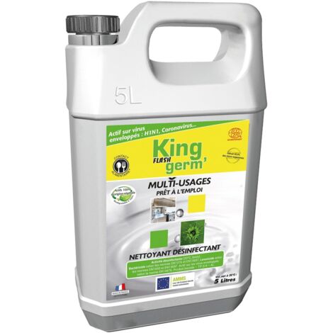 Desinfectant Degraissant Flash'Germ PAE Multi-Usages a l'Acide Lactique - Contact Alimentaire - 5L (1/4)