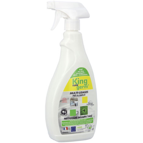 Spray Degraissant Flash'Germ PAE 750ml - Acide Lactique Vegetal - Bactericide Virucide - Sans Alcool ni Chlore (1/3)