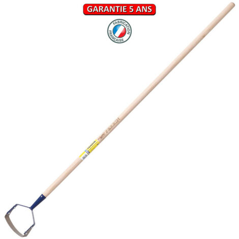 Grattoir de Jardin PERRIN - Lame Acier Trempe XC 75 - 12 cm - Manche 130 cm - Desherbage Manuel sans Chimique - Fabrication Française (1/2)