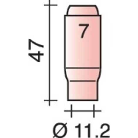 Buse Ceramique TIG GR.7 D.11,2 mm TRAFIMET - Protection Gazeuse GTAW - Pour Torches TIG 17, 18 et 26 - Ref. 10N47 (1/2)