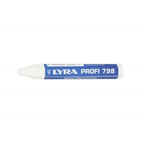 Boite 12 Craies Grasses Blanches LYRA 798 a Base de Cire - Hexagonale D.12mm L95mm - Marquage Metal Beton Bois Pierre (1/4)