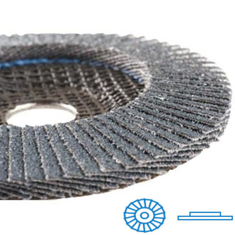 Disque a Lamelles Plates Abrasif HERMES Grain 40 D.125mm - ebarbage et Arasage Soudure Acier Inox - Meuleuse Angle (1/4)