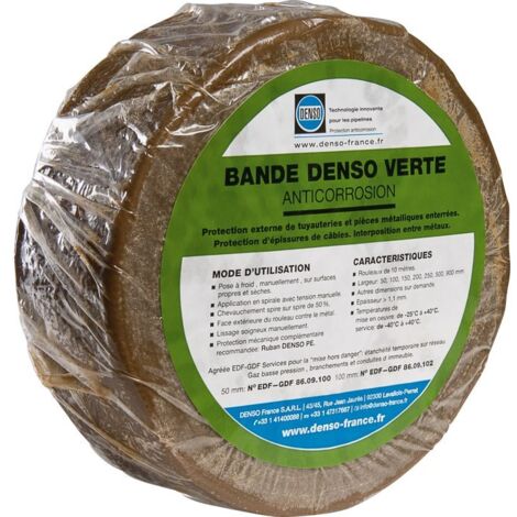 Lot 6 Bandes Anticorrosion Denso Verte 100mm x 10m - Protection Conduites Metalliques Applicable a Froid - Agreee GrDF (1/3)