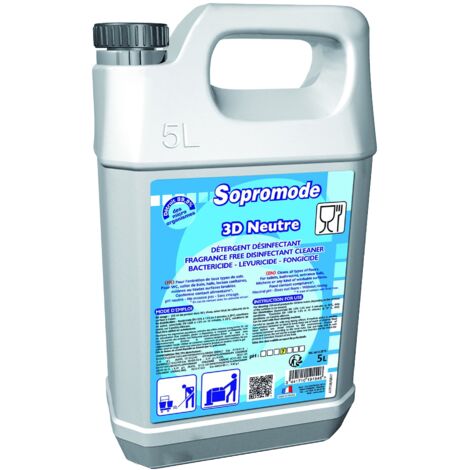 Detergent Nettoyant Sol SOPROMODE 3D Sans Parfum - Nettoyant Collectivite Compatible Auto-Laveuse - Agree Contact Alimentaire - 5L (1/2)