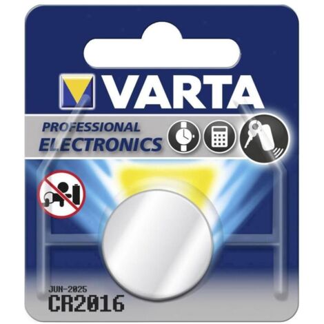 Pile électronic CR2016 lithium 90 mAh 3V - 6016 - Varta