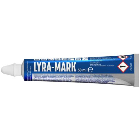 Marqueur à bille peinture blanche 50 ml – Résistant à l'eau et aux températures jusqu'à 1000 °C – Pour surfaces métalliques et huileuses – Lyra (1/6)