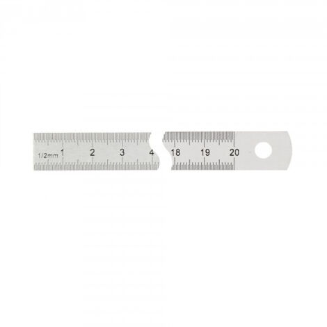 Reglet Flexible Inox Brillant WILMART - Gradue mm et 1/2 mm par Photo-Gravure - Section 13x0,5mm - 200mm - Atelier et Menuiserie (1/2)