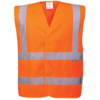 Gilet Haute Visibilite Orange Fluo Portwest C470 - Bandes Retroreflechissantes - Certifie EN ISO 20471 Classe 2 - Taille 2XL/3XL - BTP Logistique