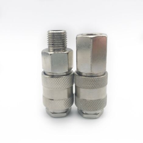 4 conectores rápidos hembra europeos + británicos de 1/4", conector neumático macho (1/4)