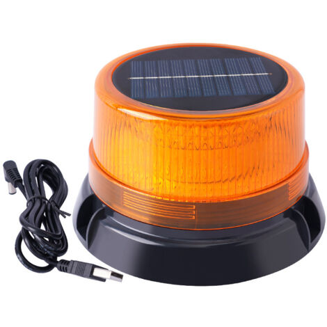 Baliza LED inalámbrica recargable de 5 V, color naranja, luz de advertencia magnética intermitente, 2 modos de destello, con cable. (1/5)