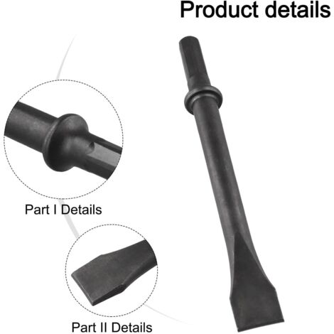 Martillo neumático con eje hexagonal para decapar baldosas y romper juntas oxidadas en sistemas mecánicos.