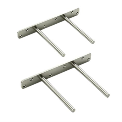 soportes ocultos para estantes, soportes invisibles para estantes flotantes, estantes de pared, estantes tipo andamio, diámetro 10 mm (forma de doble T, color plata) (1/5)